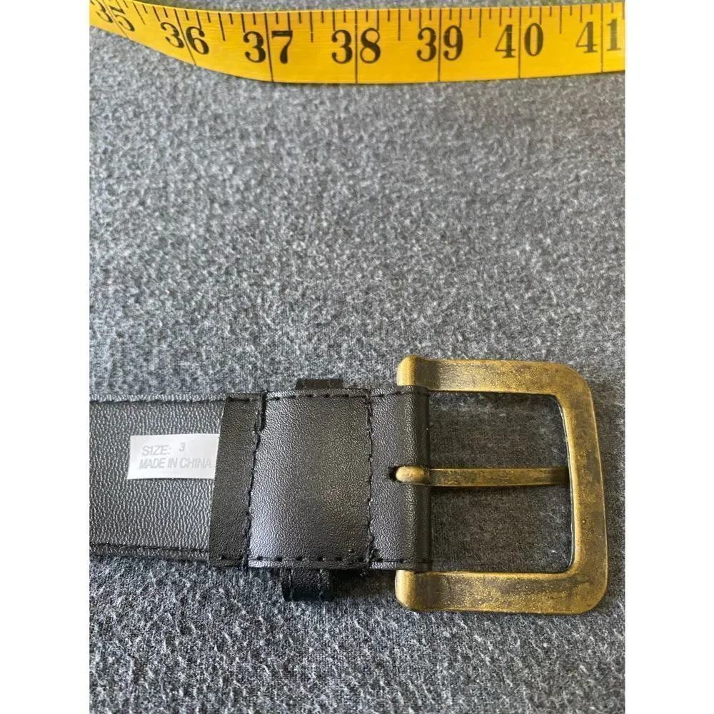 Vintage Faux Leather Brass Studded Belt